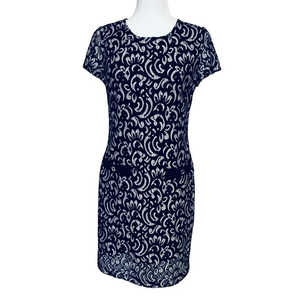 Tommy Hilfiger Navy and White Mini Dress